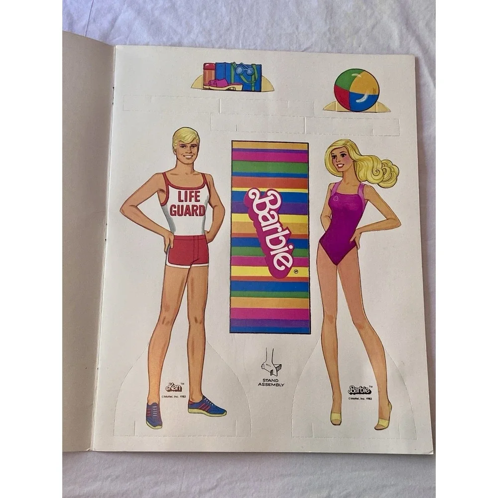 VTG Sunsational Malibu Barbie Paper Doll Book - 1982-1983 Un-Cut Golden